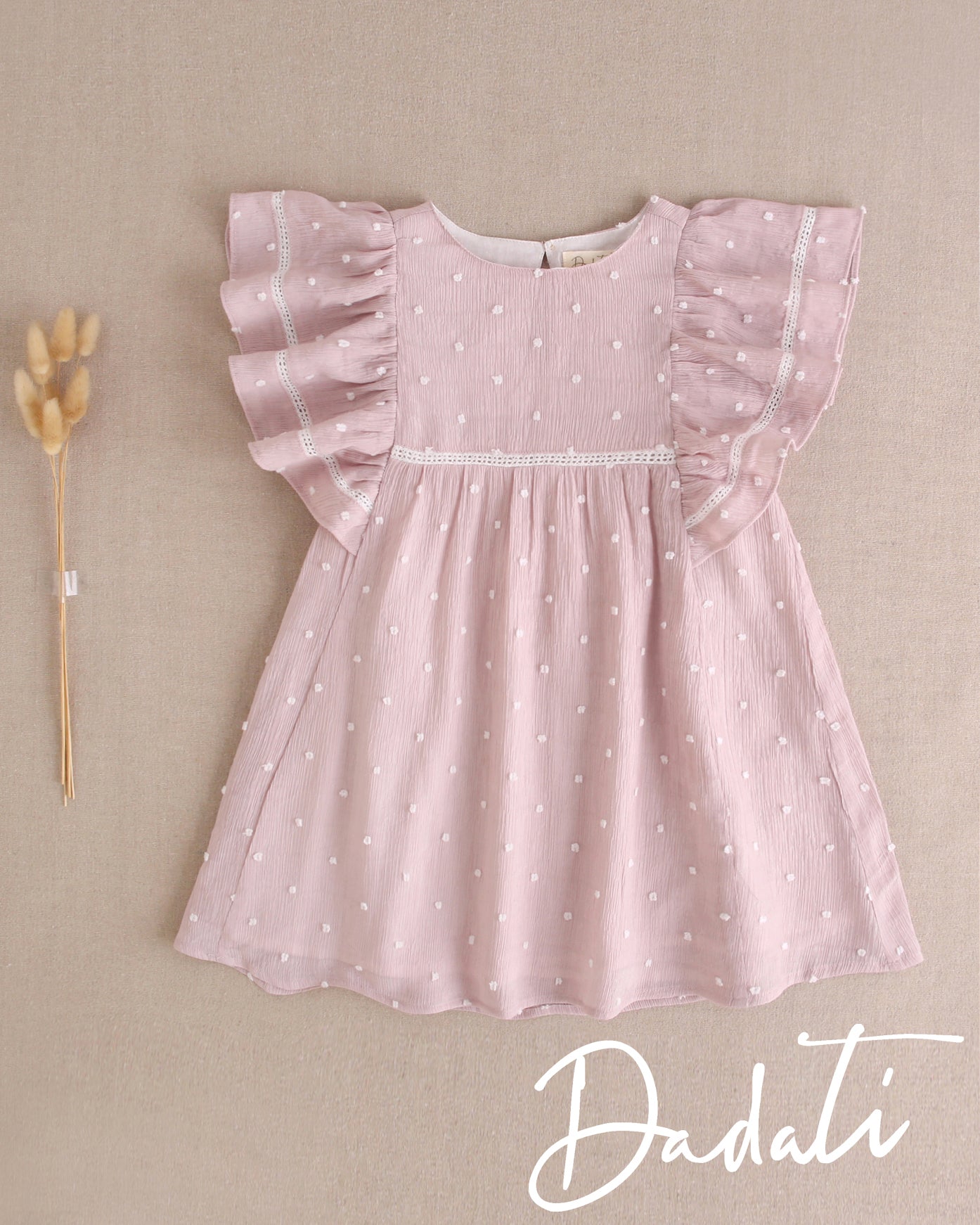 Vestido Infantil Plumeti Rosa Coleción Ceremony - Dadati