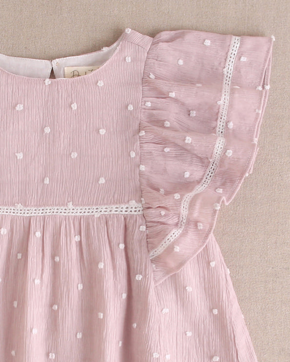 Vestido Infantil Plumeti Rosa Coleción Ceremony - Dadati