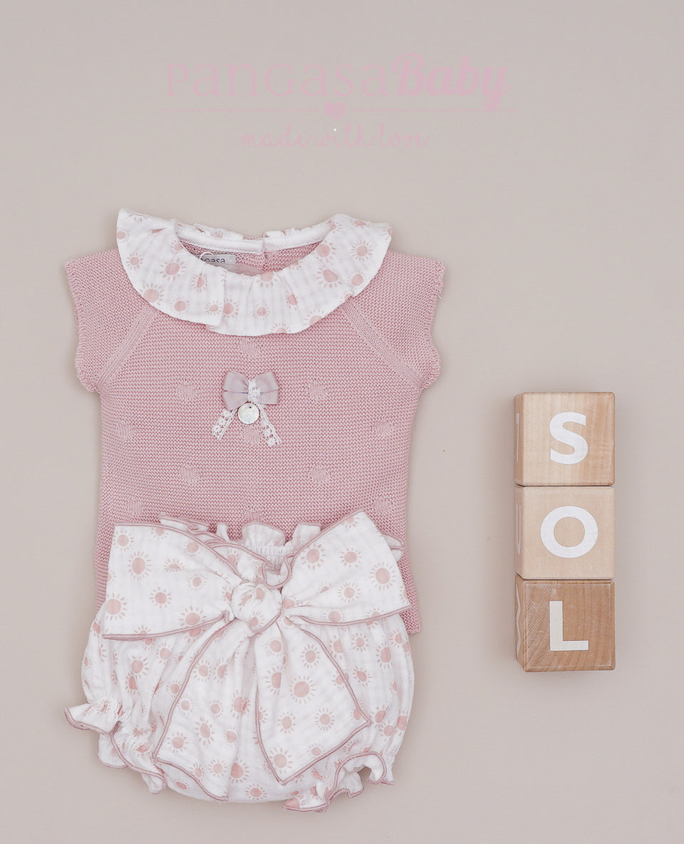 Conjunto Braguita Sol Rosa Empolvado Familia Sunnny Love - Pangasa Baby
