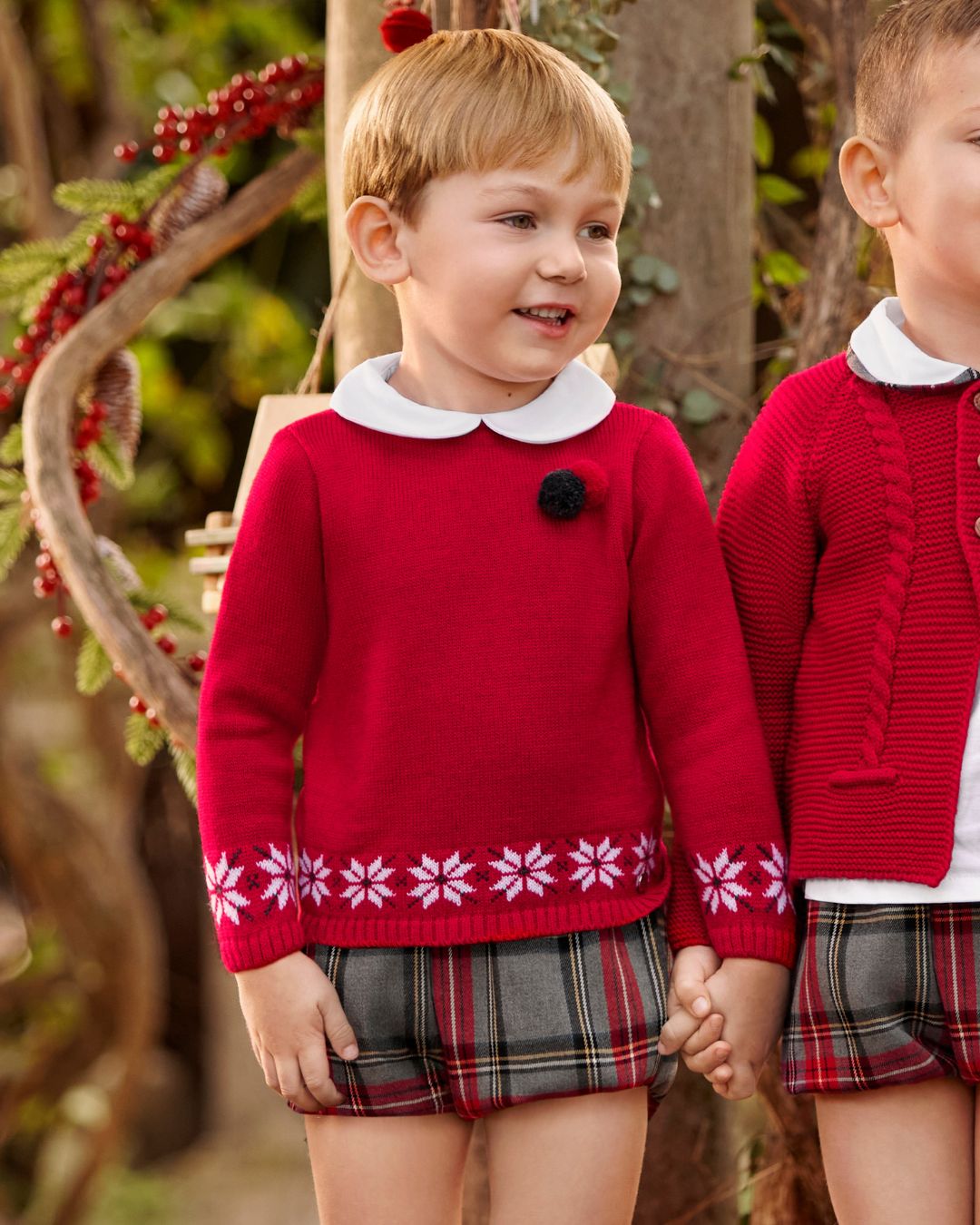 Conjunto Pantalon Cuadros Rojo 25585 - Colección Melodia de Juliana