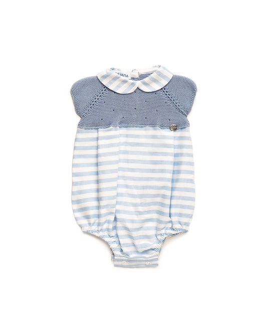 Pelele Rayado Cielo - Colección Gallego Juliana