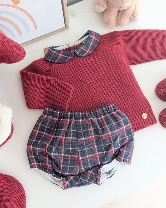 Traje 2P Cuadros Granate - Christmas Collection Pangasa Baby