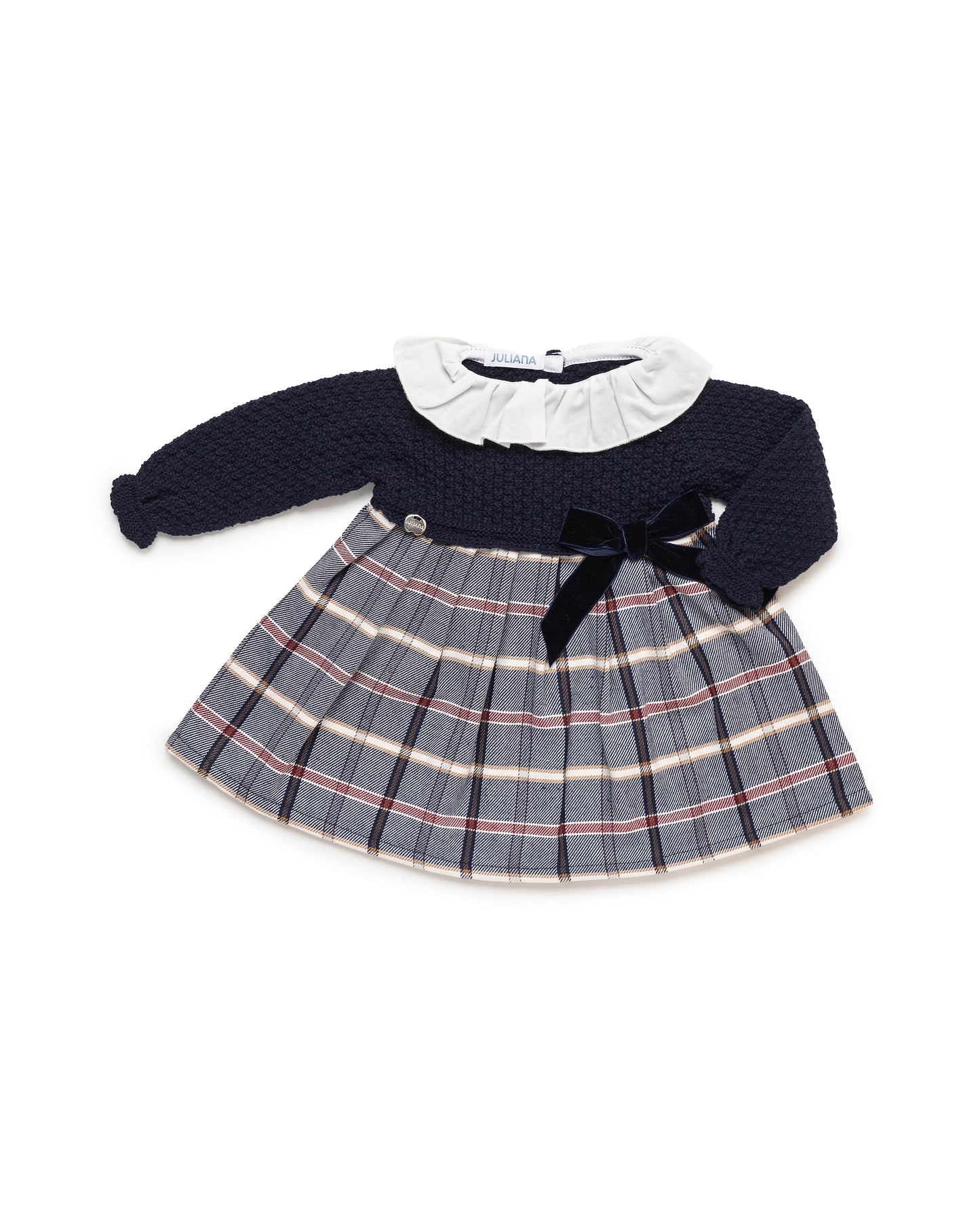 Vestido Cuadritos Marino - Colección Armonia de Juliana