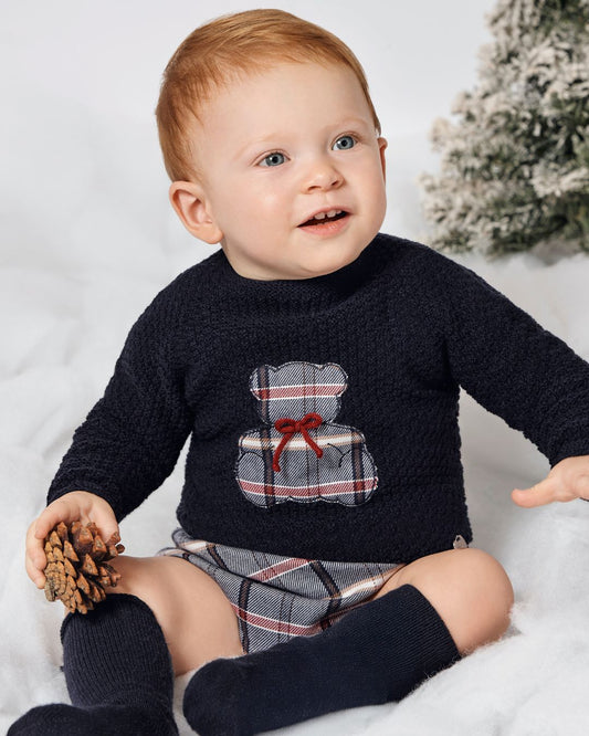 Conjunto Bebé Niño Braga Cuadros Oso Marino 25594 - Colección Armonia de Juliana