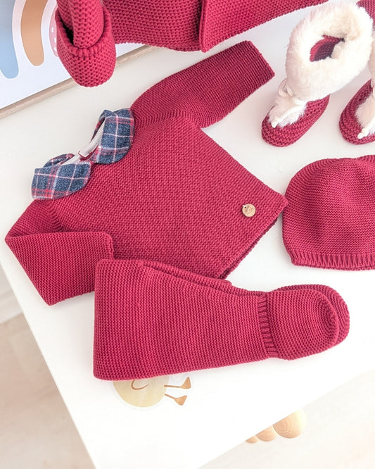 Primera Puesta Cuello Bebé Granate - Christmas Collection Pangasa Baby
