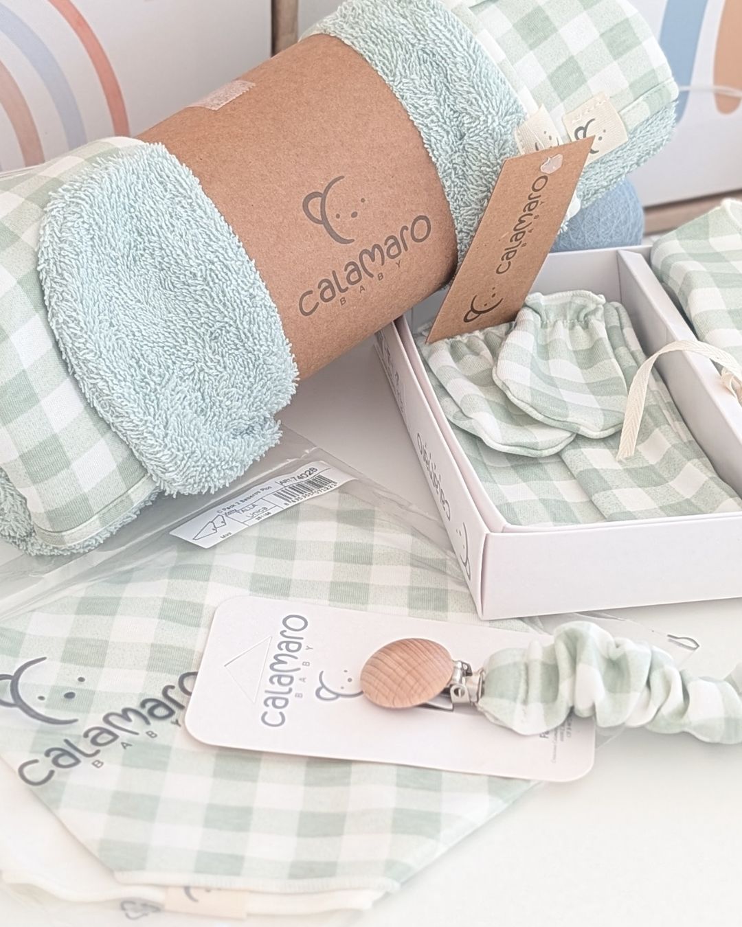 Pack 2 Baberos Pico Vichy Mint - Calamaro