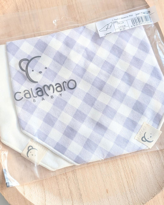 Pack 2 Baberos Pico Vichy Celeste - Calamaro