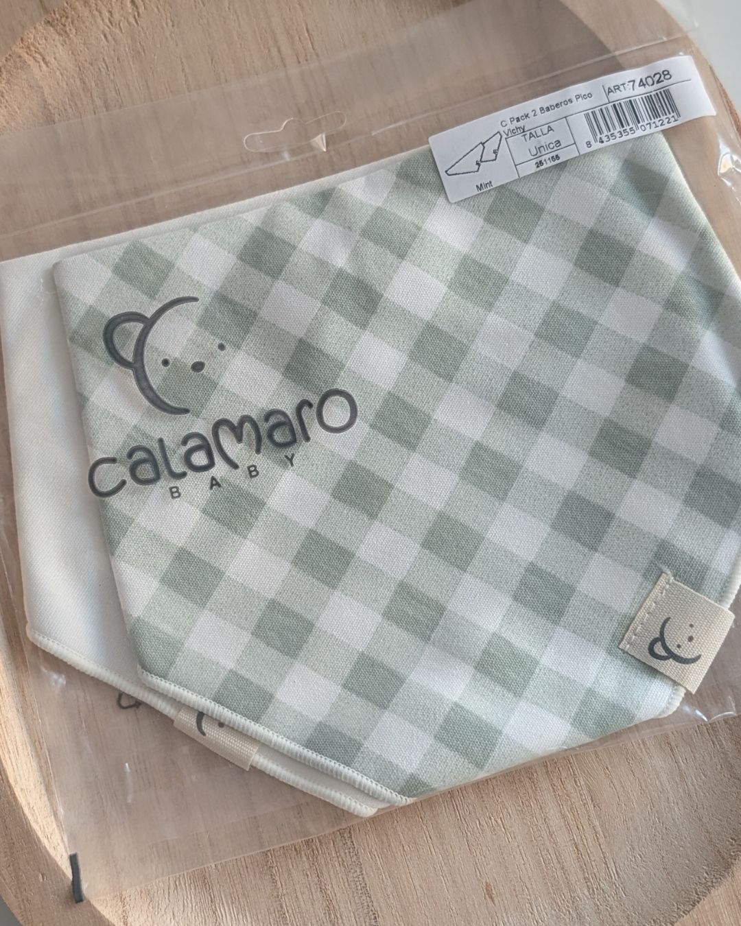 Pack 2 Baberos Pico Vichy Mint - Calamaro