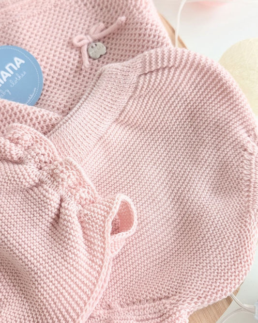 Conjunto Braga Punto Recogidas Rosa Palo - Colección Piano de Juliana