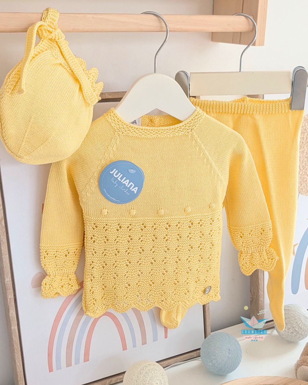 Conjunto bebé polaina Amarillo🍋 Colección Limón - Juliana