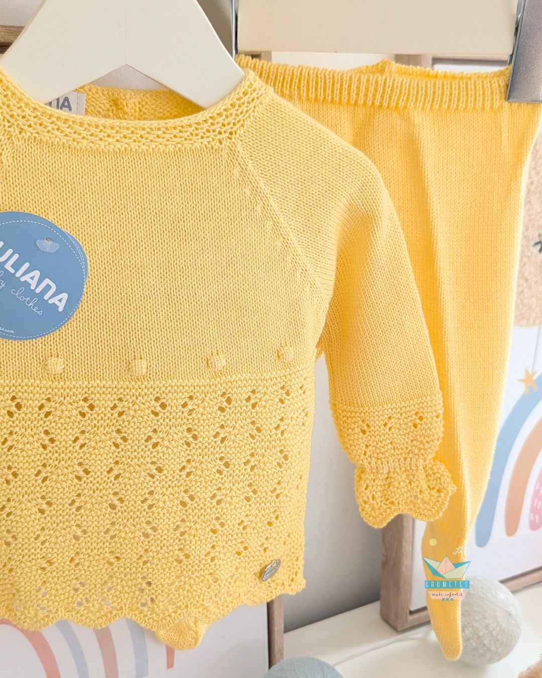 Conjunto bebé polaina Amarillo🍋 Colección Limón - Juliana