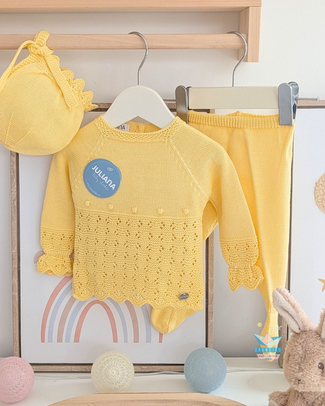 Conjunto bebé polaina Amarillo🍋 Colección Limón - Juliana