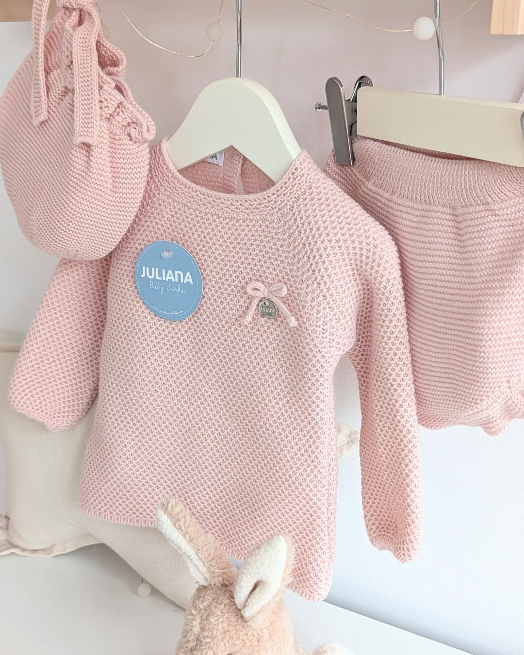 Conjunto Braga Punto Recogidas Rosa Palo - Colección Piano de Juliana