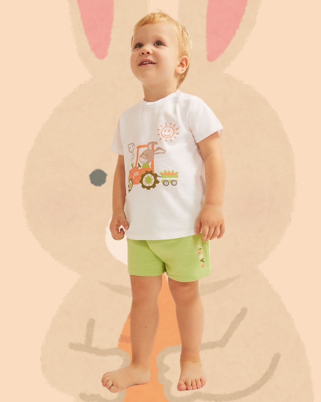 Conjunto Niño Conejito Tractor