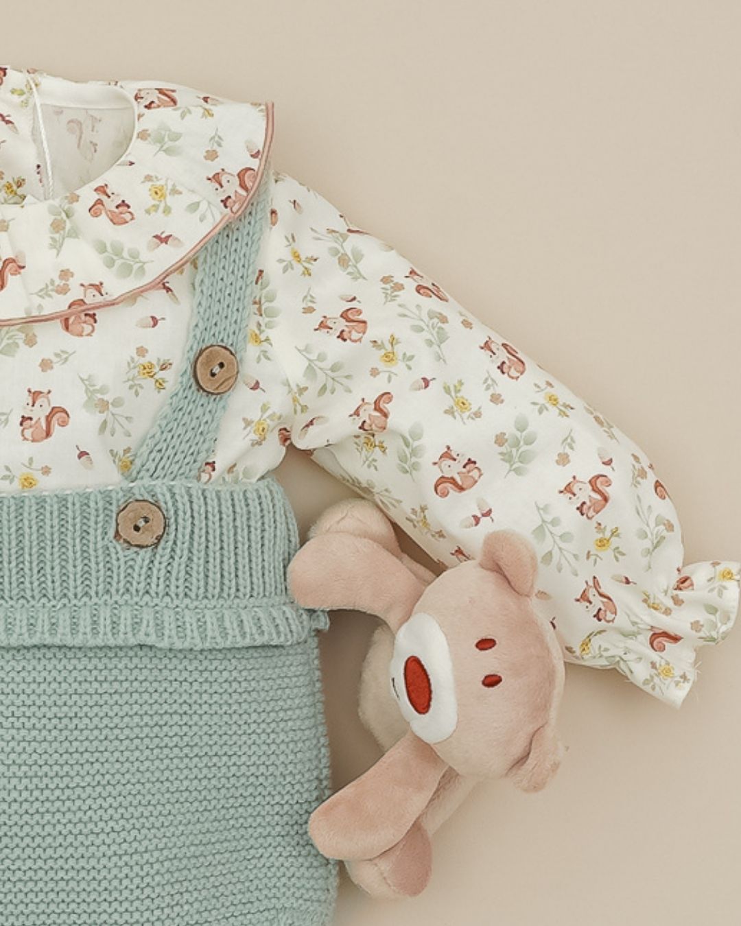 Conjunto Peto Ardilla Verde Mint🐿Soft & Wild - Pangasa Baby