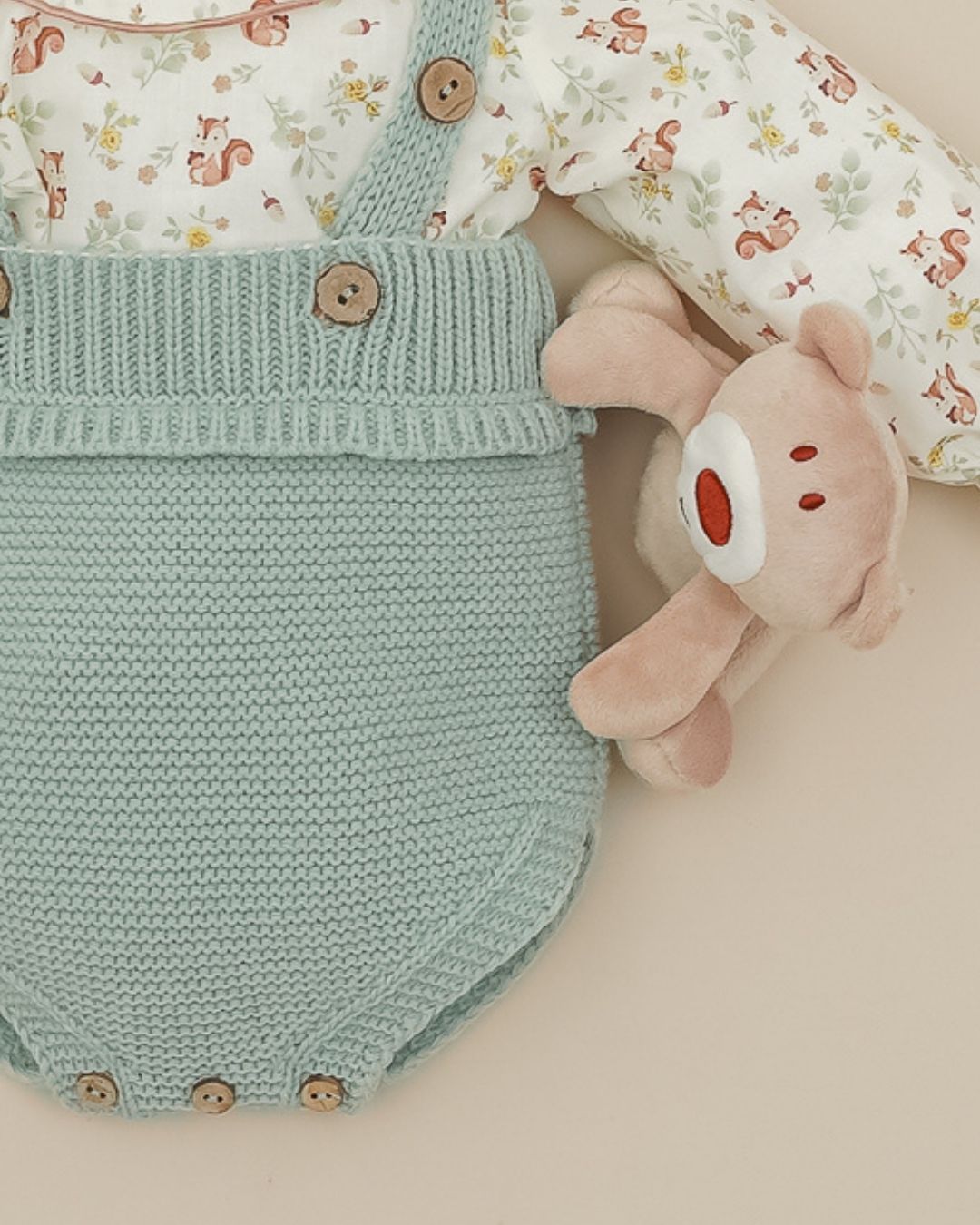 Conjunto Peto Ardilla Verde Mint🐿Soft & Wild - Pangasa Baby