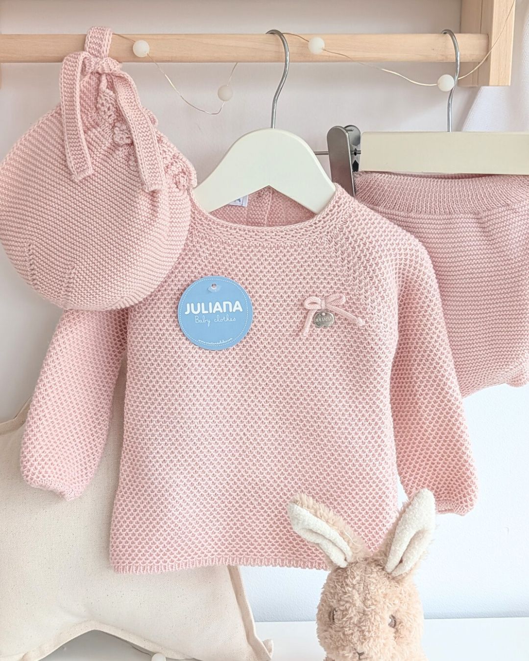 Conjunto Braga Punto Recogidas Rosa Palo - Colección Piano de Juliana
