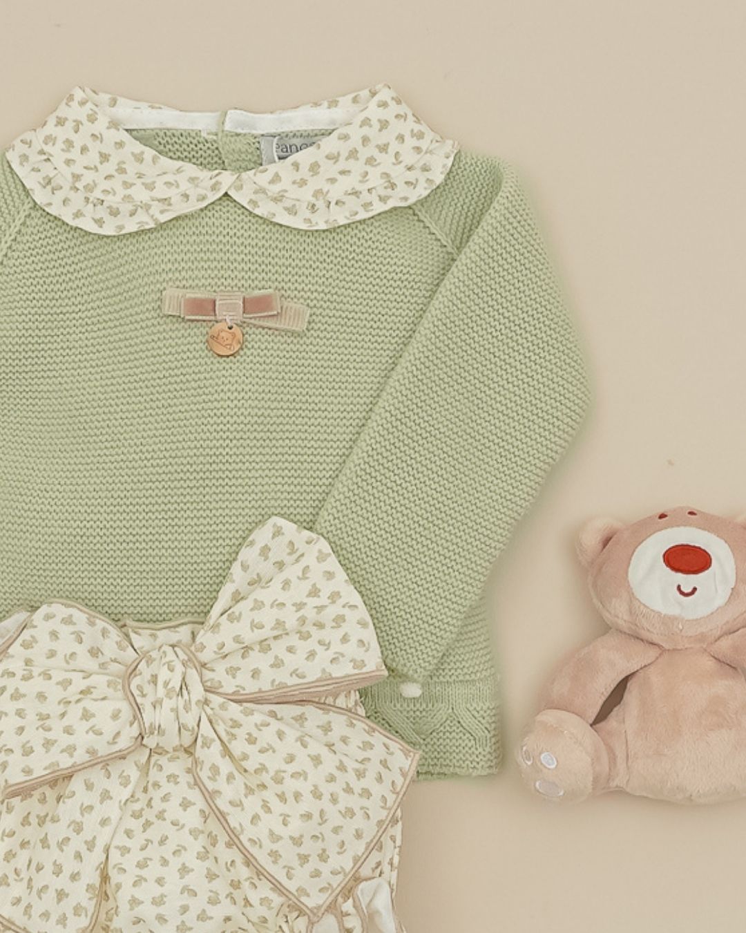 Conjunto Braguita Verde Hojas Flores 🍃 Baby Leaves - Pangasa Baby