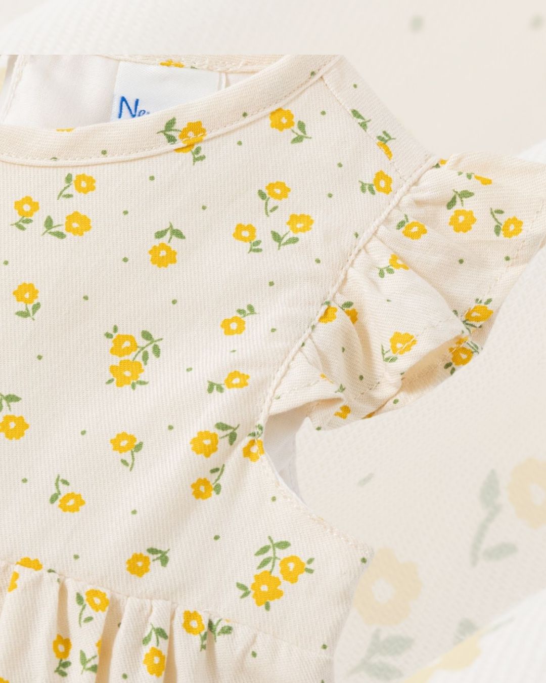 Vestido Bebé Con Braguita Florecitas Amarillas