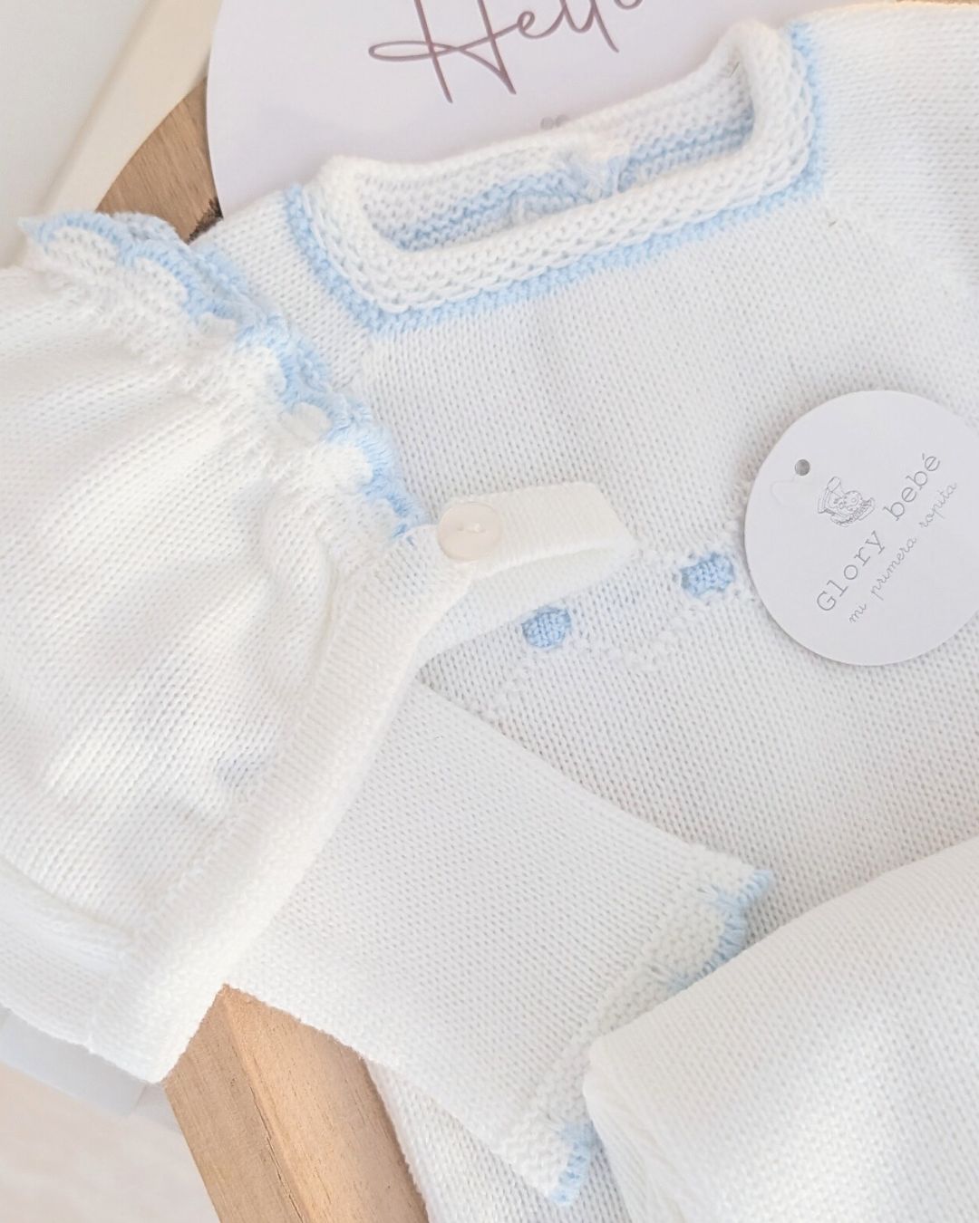 Conjunto Polaina Bodoques Celeste y Blanco 27157