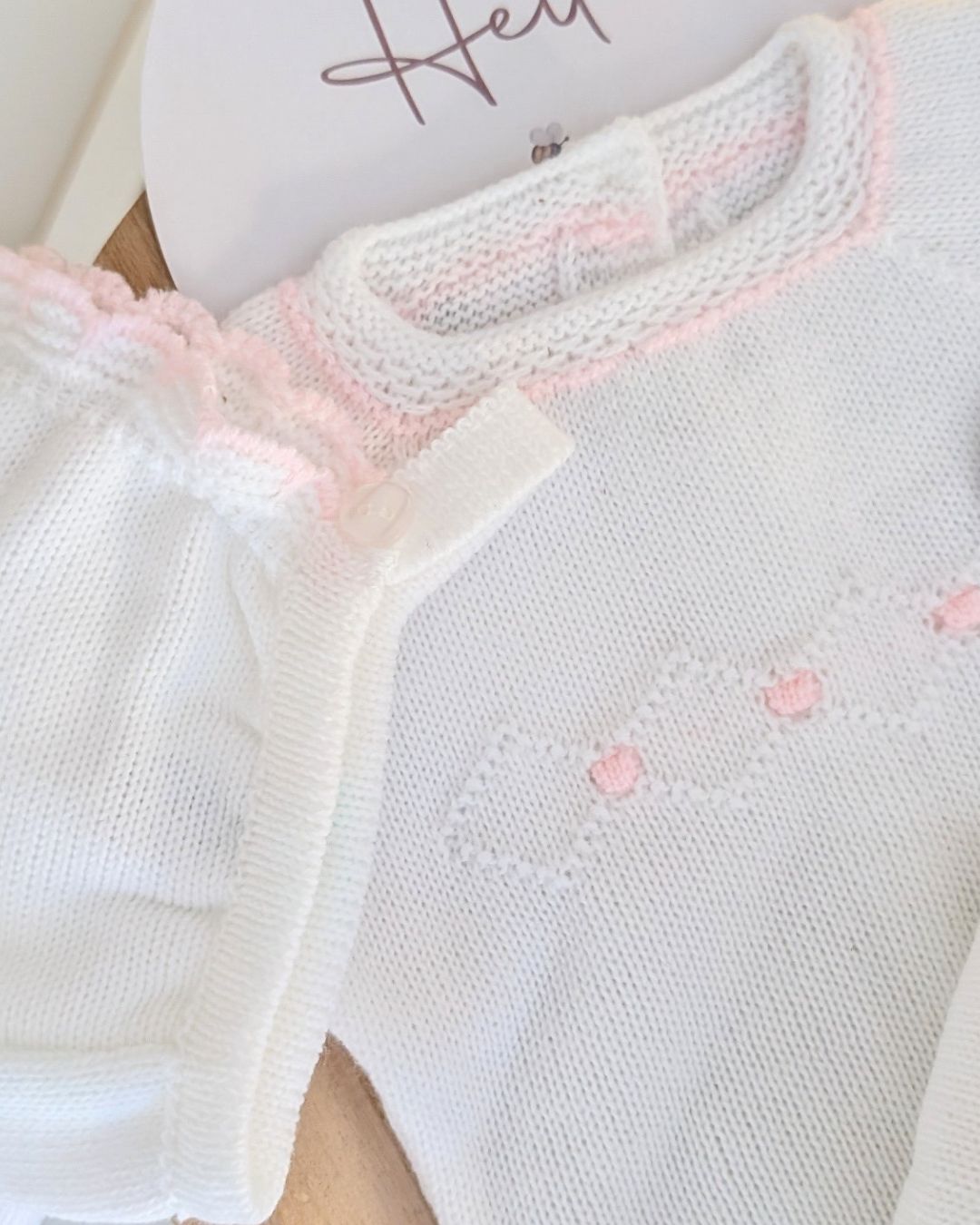 Conjunto Polaina Bodoques Rosa y Blanco 27157