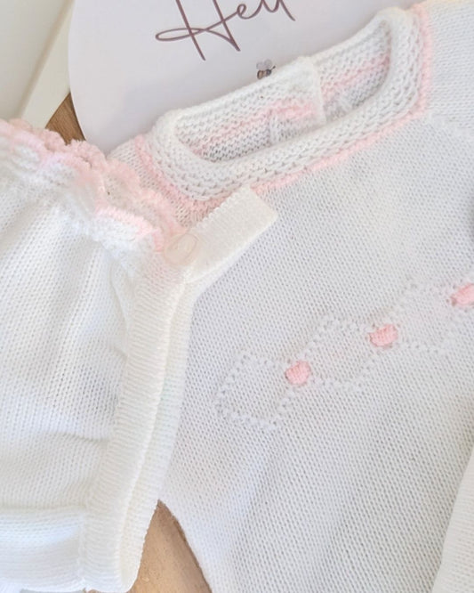 Conjunto Polaina Bodoques Rosa y Blanco 27157