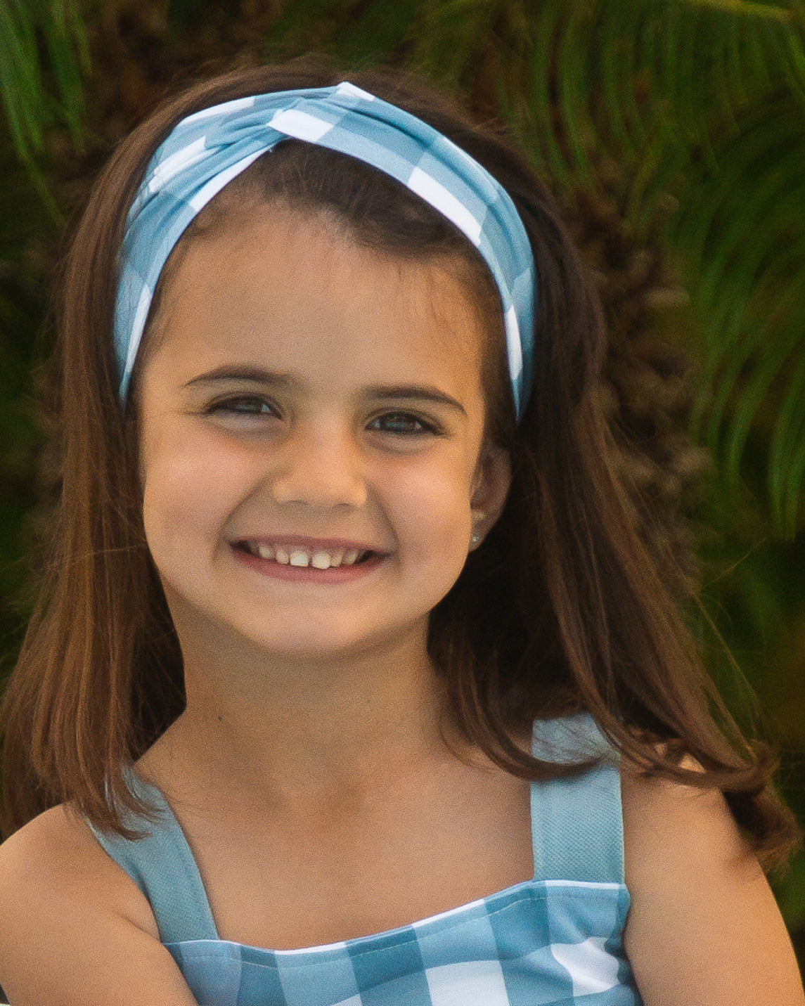 Turbante Cuadros Azul Lago - Calamaro