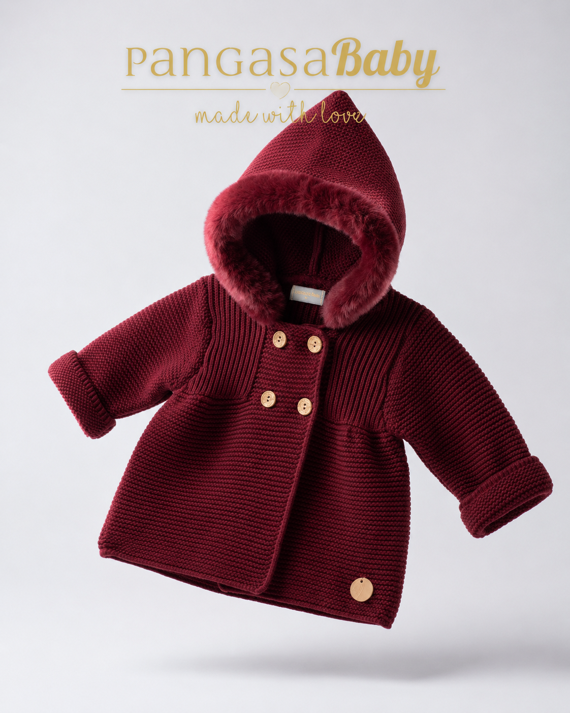 Abrigo Pelo Cosido Granate - Basic Collection Pangasa Baby