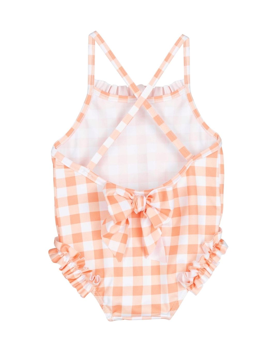 Bañador Niña CUADROS Melocotón - Calamaro