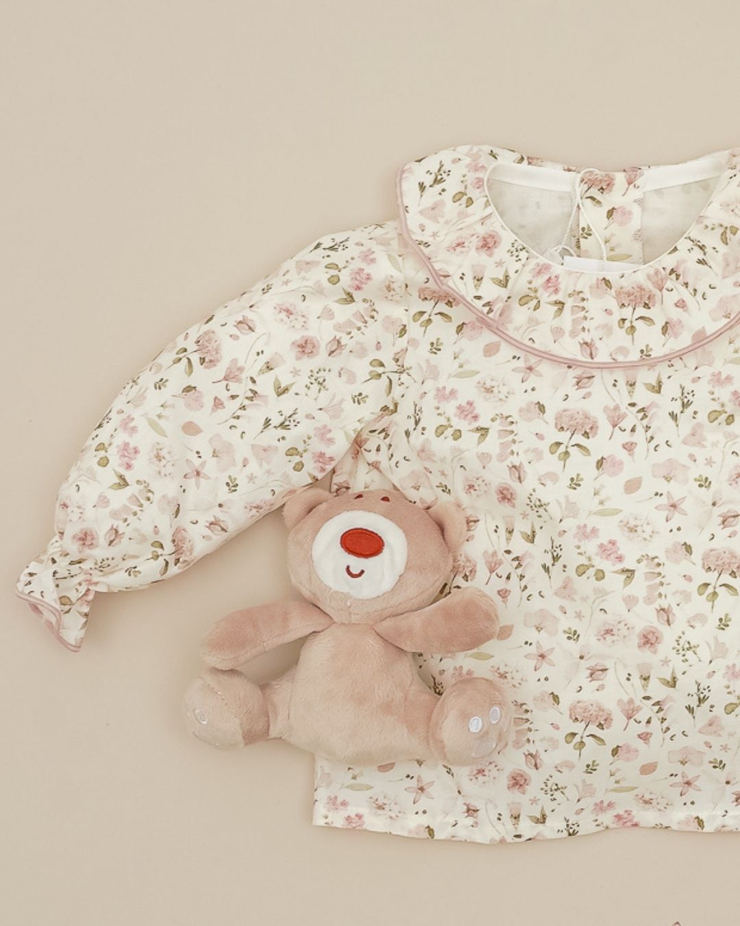 Blusa Rosa Vintage Flores 🌸 Velvet Pink Pangasa Baby – Tienda