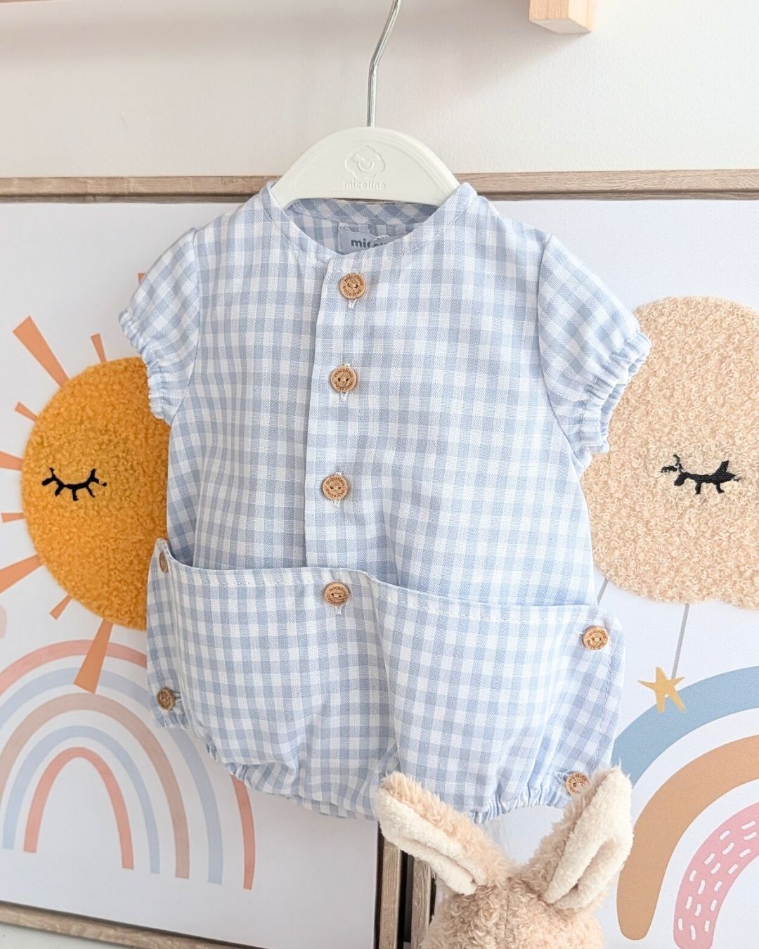 Body Abierto Entero Familia VICHY Celeste ART.4634 - Micolino