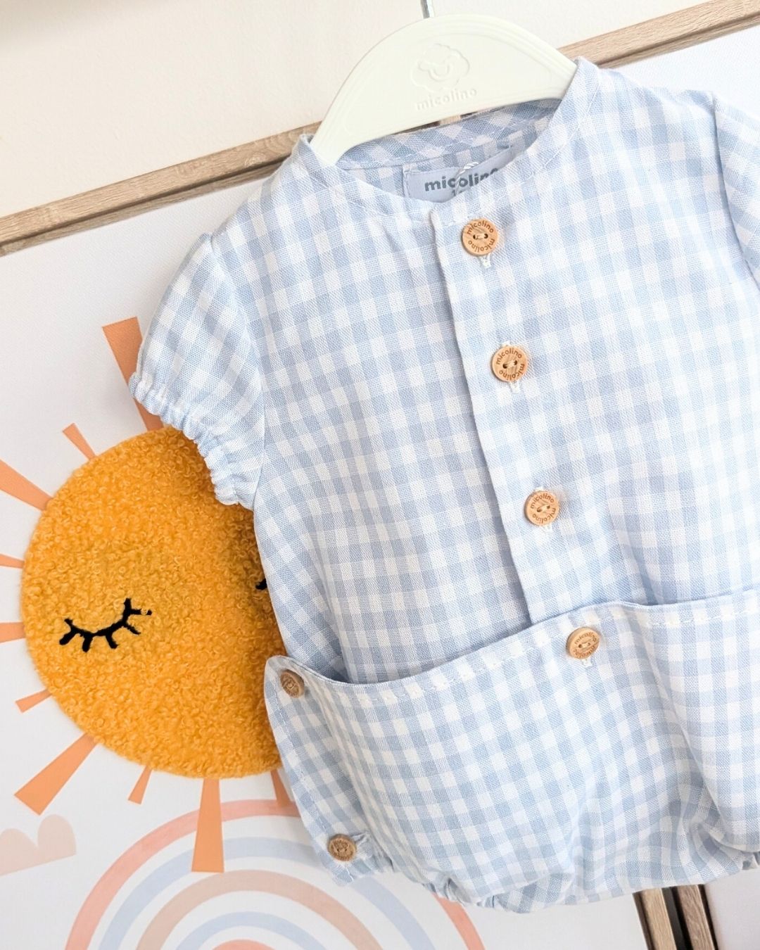Body Abierto Entero Familia VICHY Celeste ART.4634 - Micolino