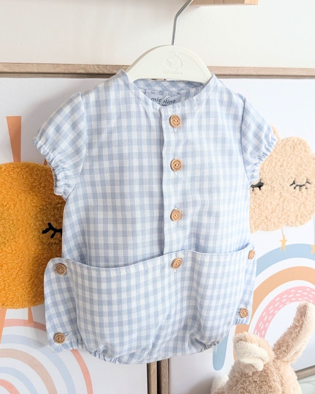 Body Abierto Entero Familia VICHY Celeste ART.4634 - Micolino
