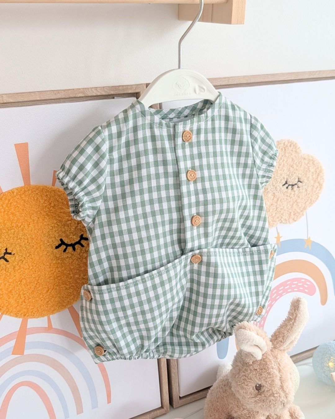Body Abierto Entero Familia VICHY Verde Musgo ART.4634 - Micolino