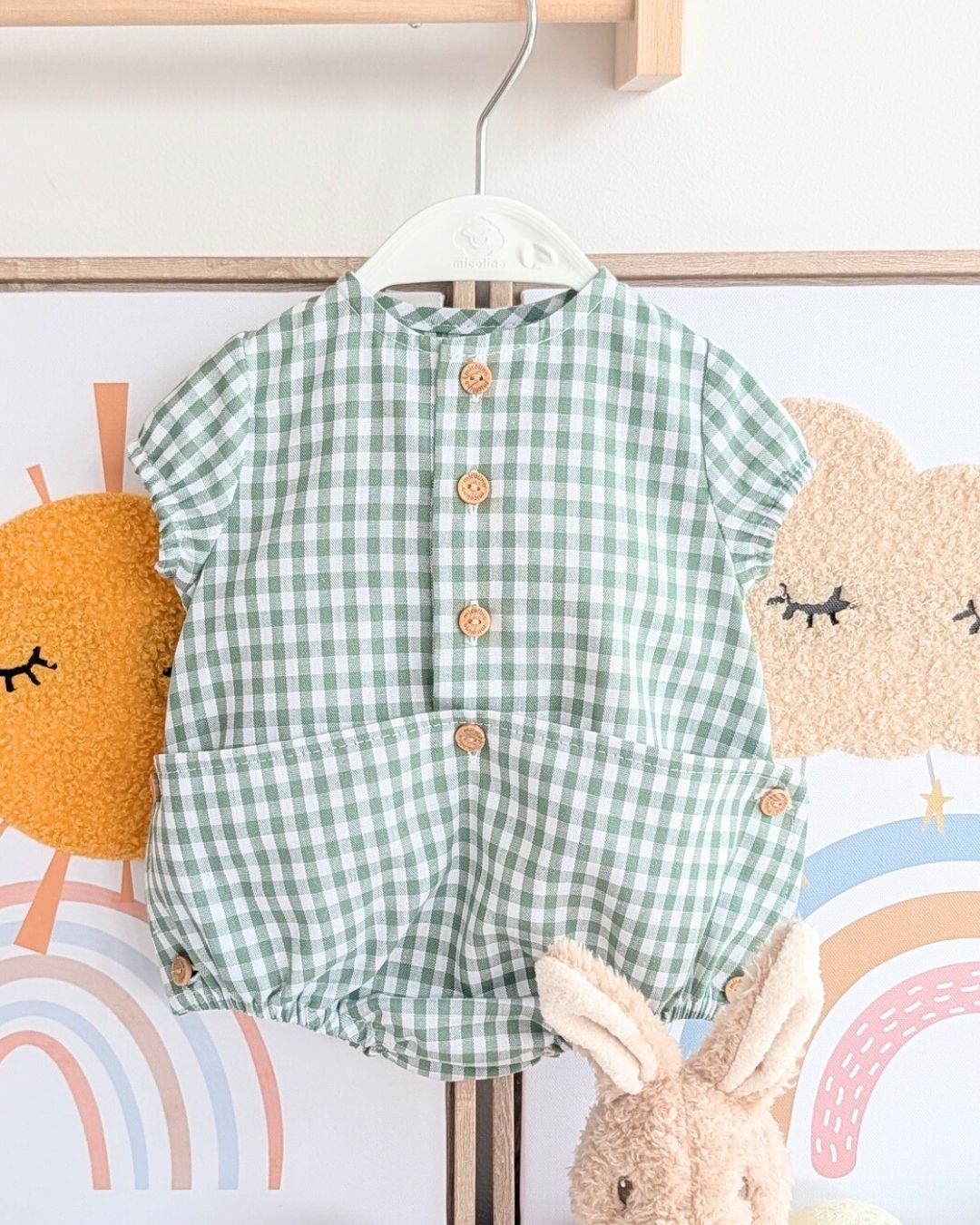 Body Abierto Entero Familia VICHY Verde Musgo ART.4634 - Micolino