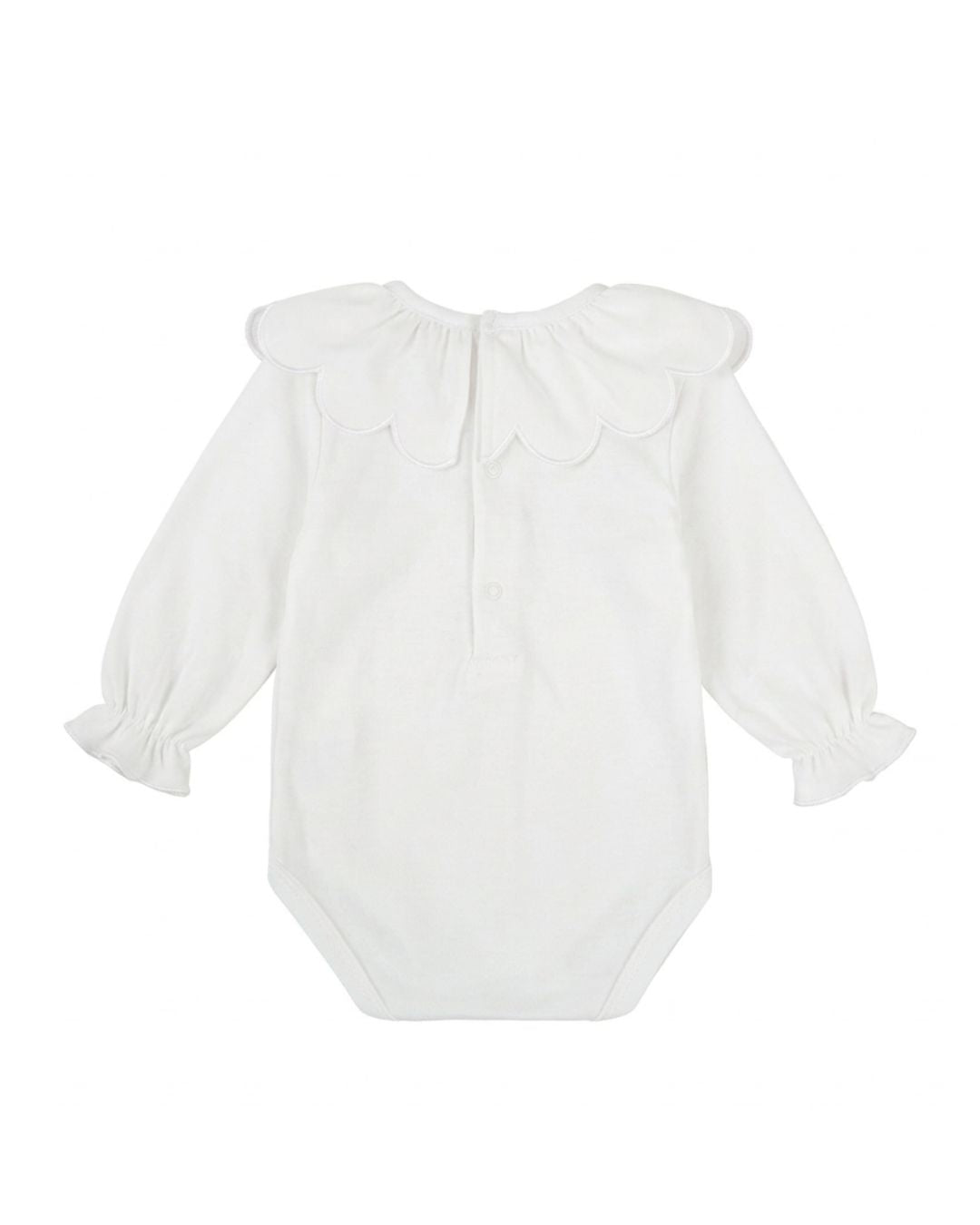 Body Bambula Bordado Manga Larga Blanco - Babidu