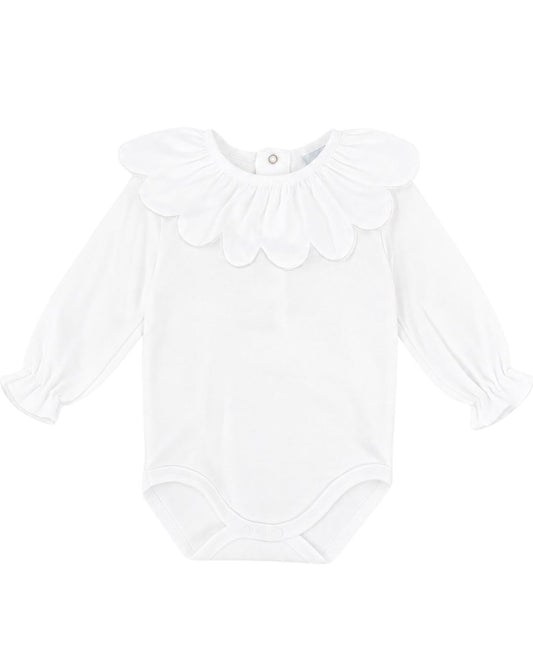 Body Bambula Bordado Manga Larga Blanco - Babidu