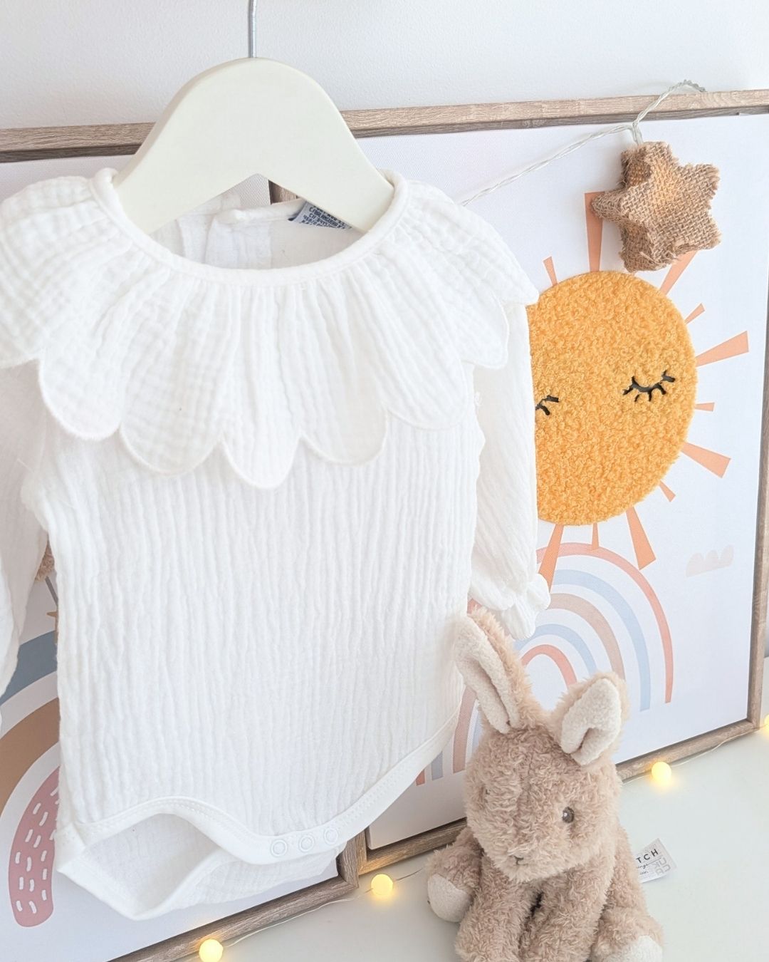 Body Bambula Bordado Manga Larga Blanco - Babidu