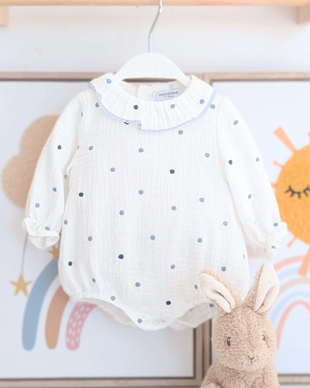 Body Bebé Celeste Empolvado Familia Mila Art.4809 - Micolino