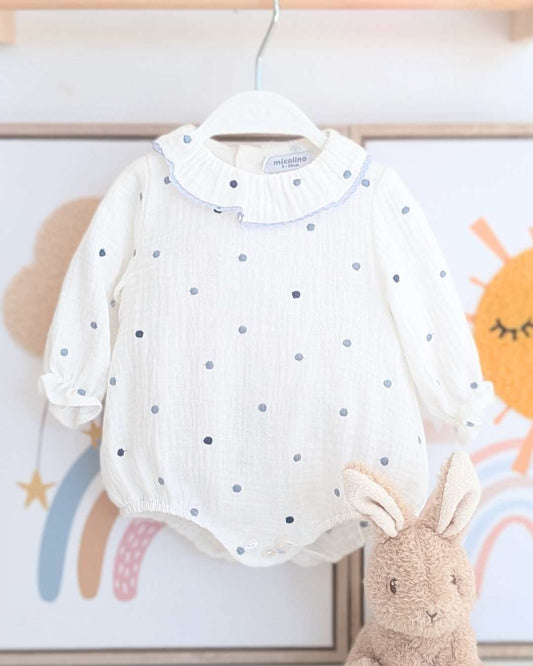 Body Bebé Celeste Empolvado Familia Mila Art.4809 - Micolino