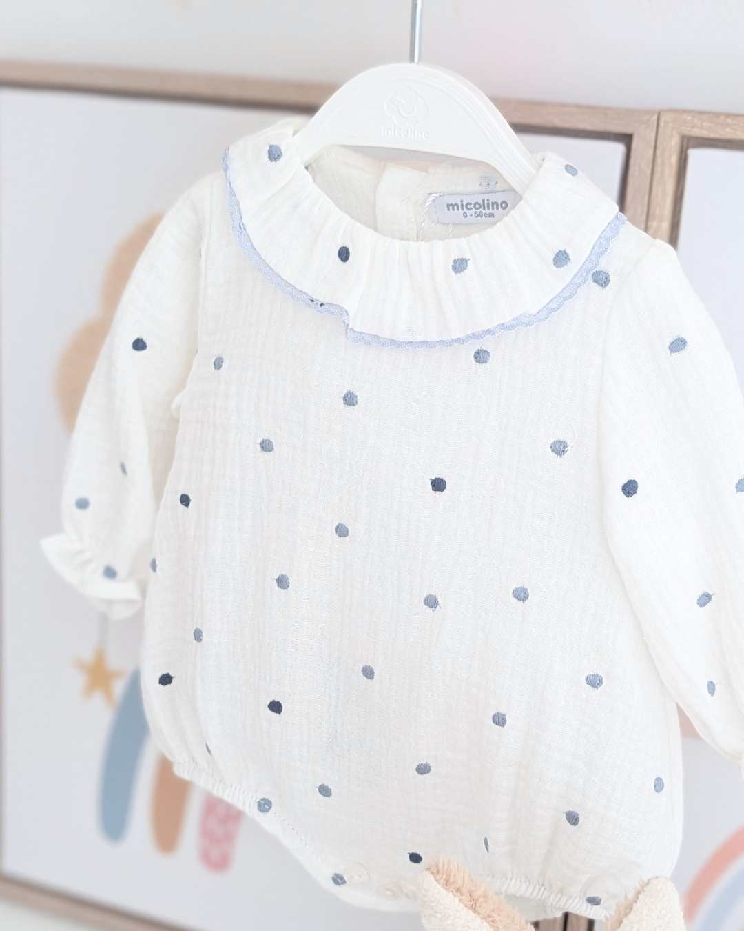 Body Bebé Celeste Empolvado Familia Mila Art.4809 - Micolino