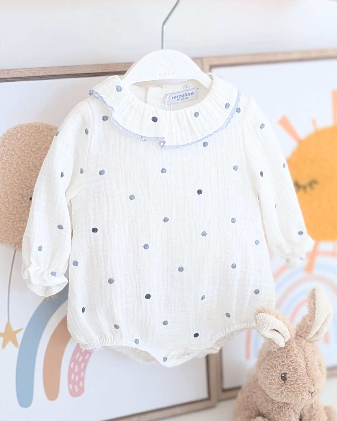 Body Bebé Celeste Empolvado Familia Mila Art.4809 - Micolino