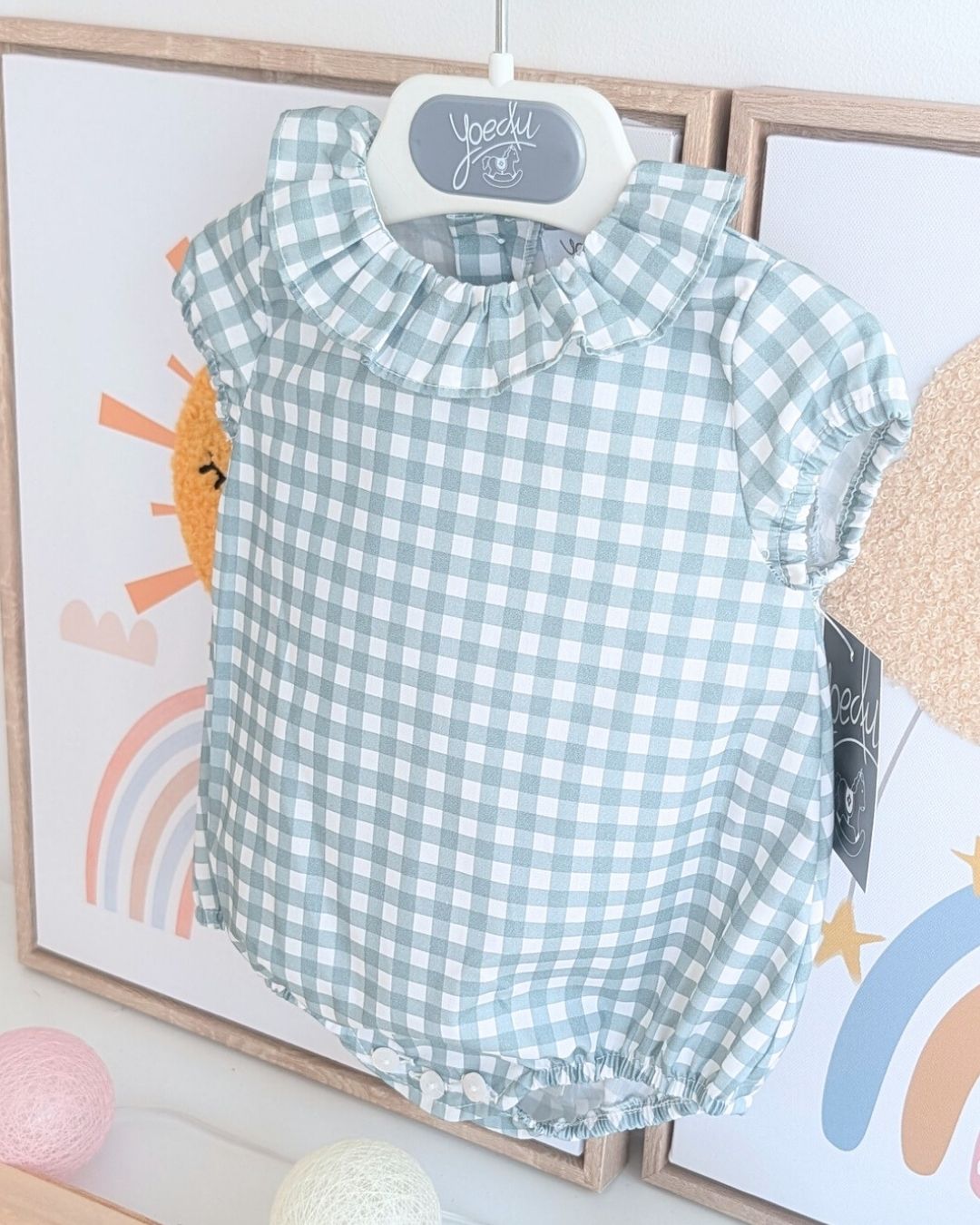 Body Bebe Cuadro Vichy Verde Familia Gres 3979VER-26 - Yoedu