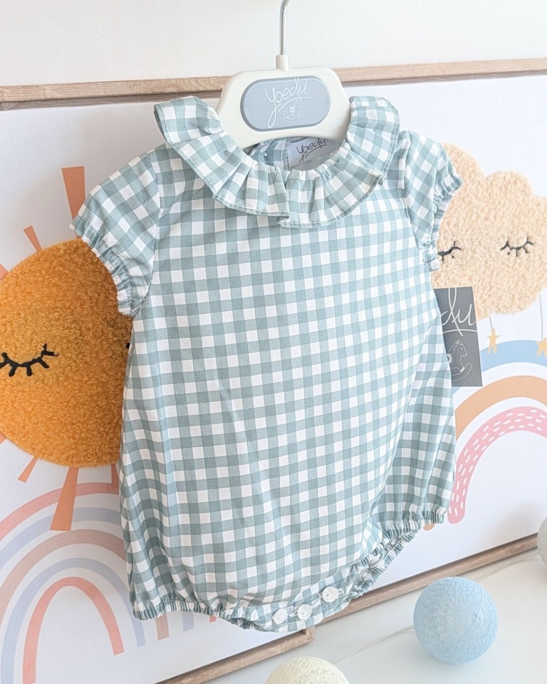 Body Bebe Cuadro Vichy Verde Familia Gres 3979VER-26 - Yoedu