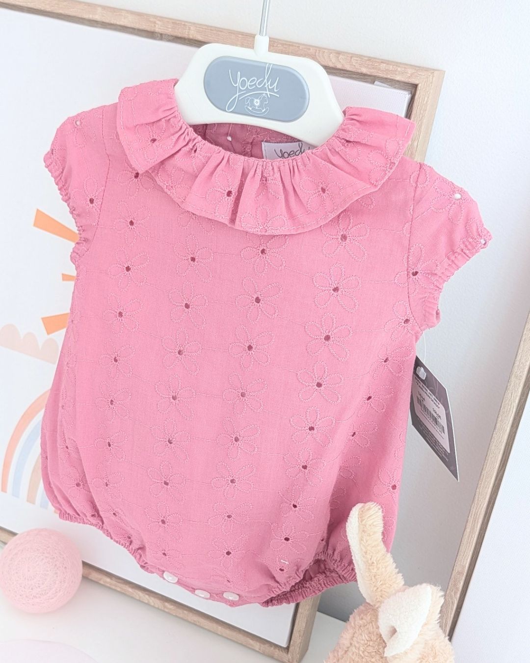 Body Bebe Perforado Rosa Dulce 3981PVER-26 - Yoedu