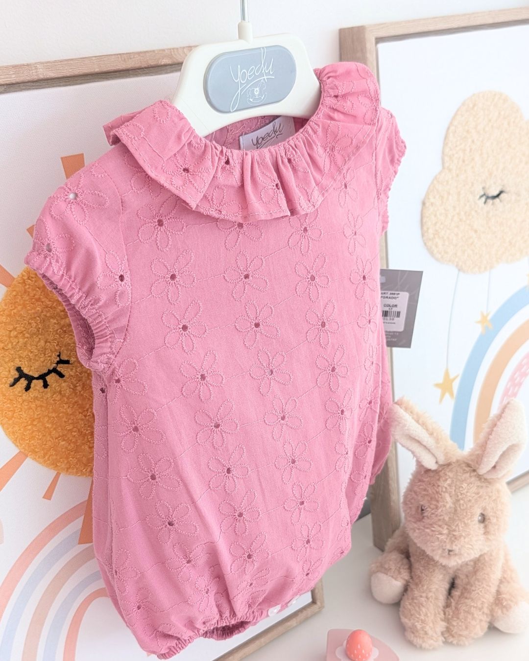 Body Bebe Perforado Rosa Dulce 3981PVER-26 - Yoedu