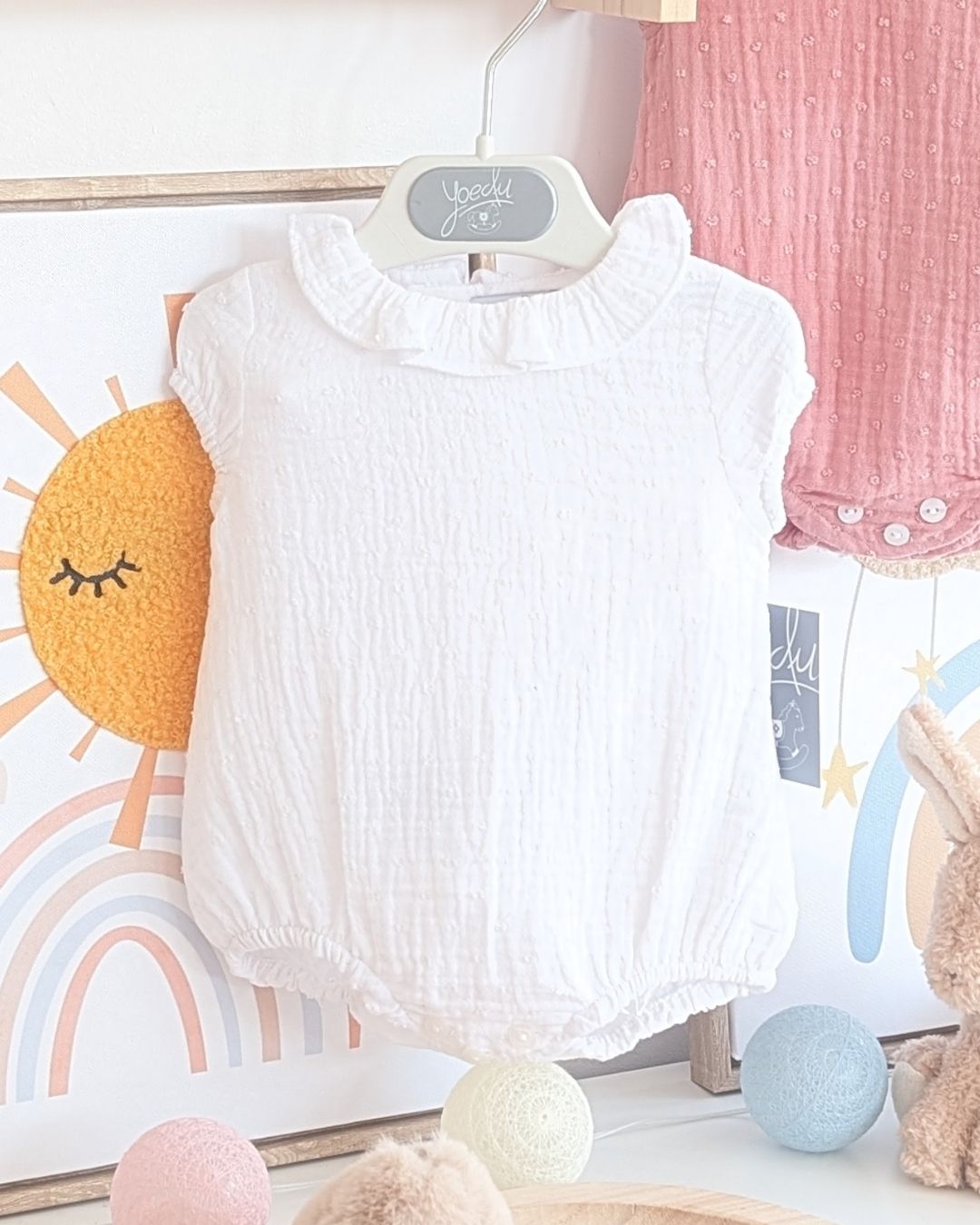 Body Bebe Plumeti Bambula Blanco 3998VER-26 - Yoedu