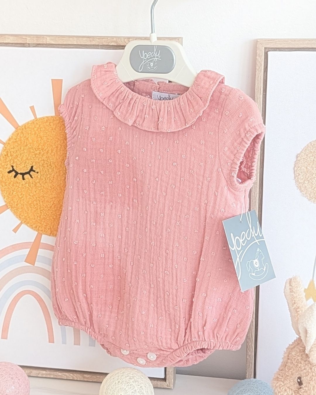 Body Bebe Plumeti Bambula Rosa Empolvado 3998VER-26 - Yoedu