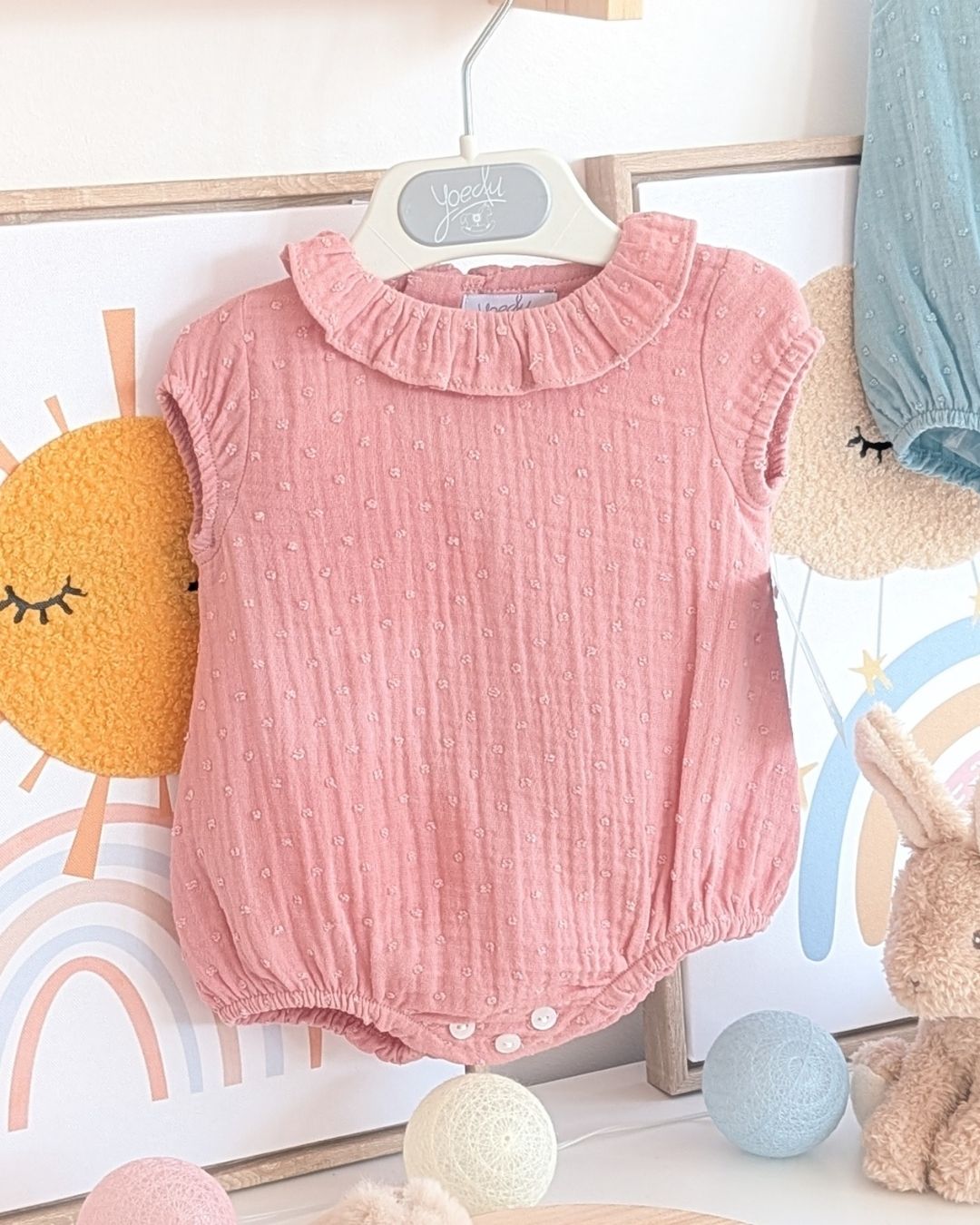 Body Bebe Plumeti Bambula Rosa Empolvado 3998VER-26 - Yoedu
