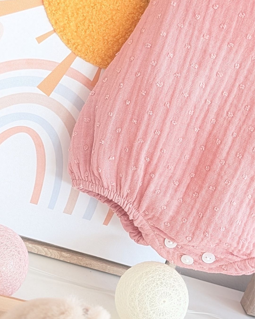 Body Bebe Plumeti Bambula Rosa Empolvado 3998VER-26 - Yoedu